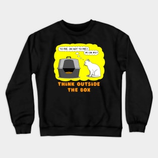 Think Outside the Box Funny Tshirt With Cat, Geeky Tshirt Men, Cat Tshirt Funny, Tshirt Gift Crewneck Sweatshirt